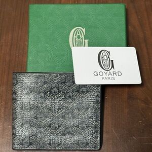 Goyard Black Bifold Card Wallet with Logo Card